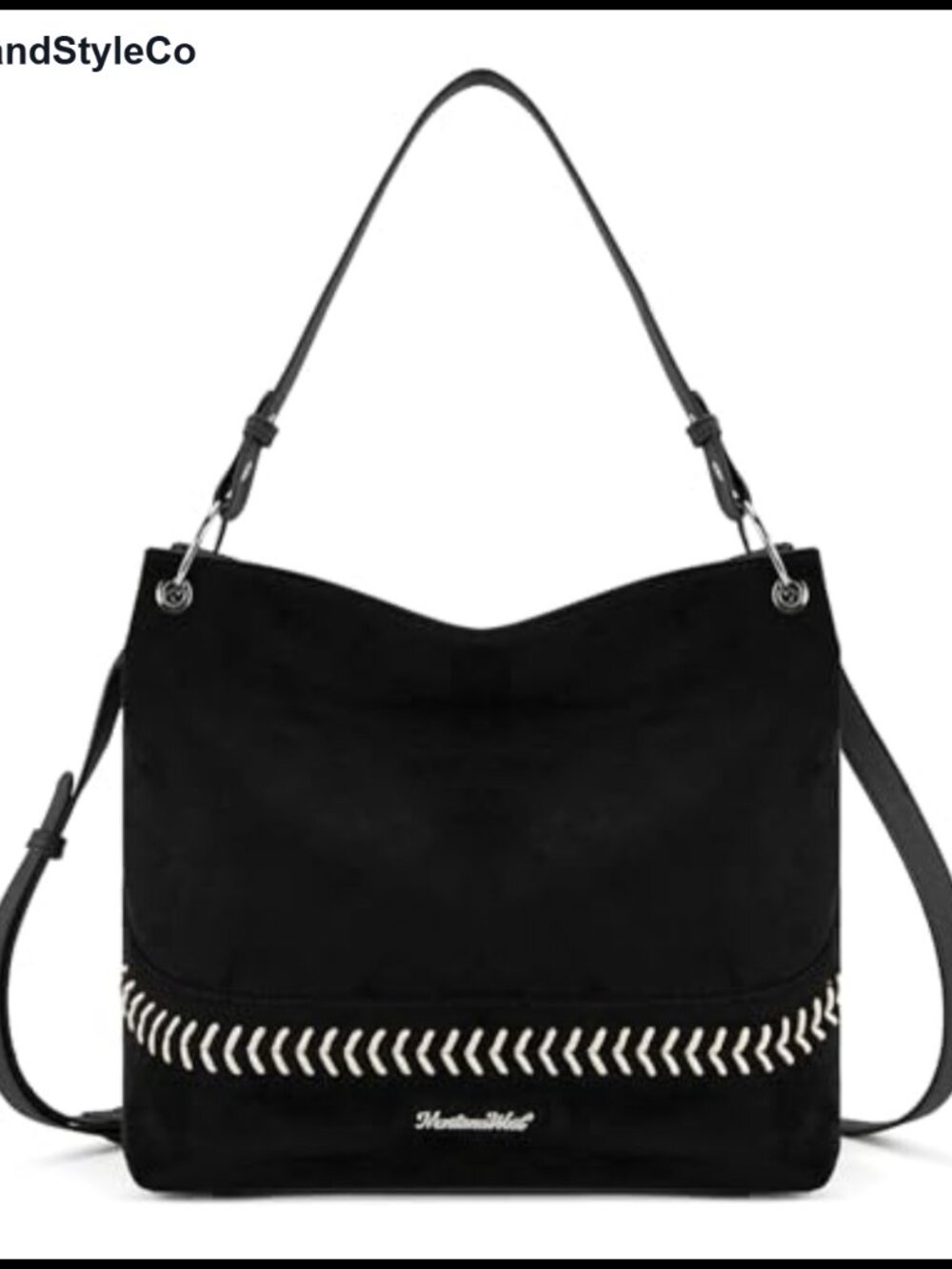 Women's Slouchy Hobo Tote Bag Faux Suede Shoulder Purse with Crossbody Strap